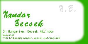 nandor becsek business card